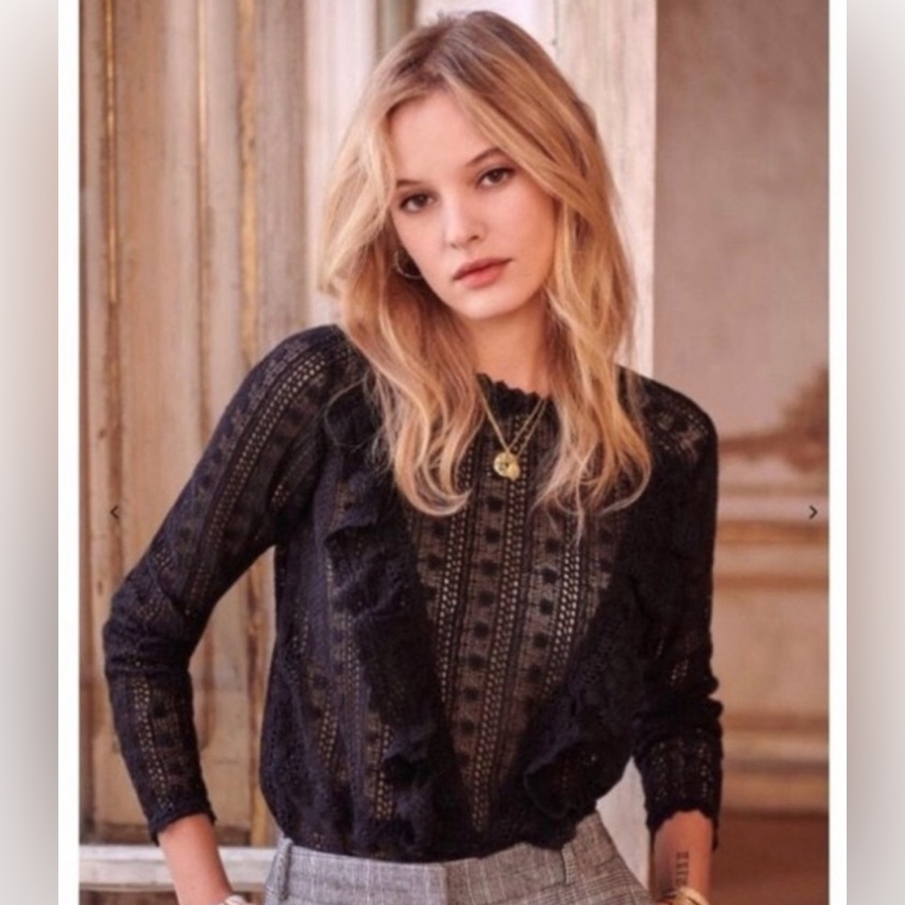 Sezane Madeleine blouse black size 34